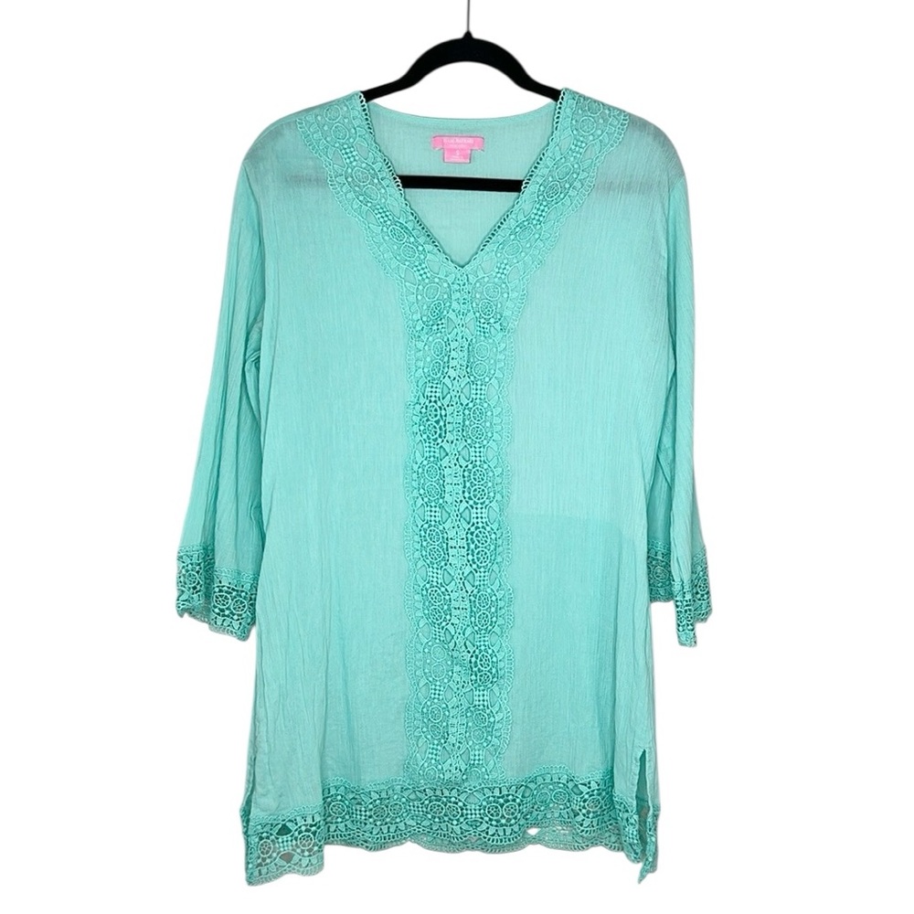 Crochet Lace Beach Vacation Cover Up Tunic size Small